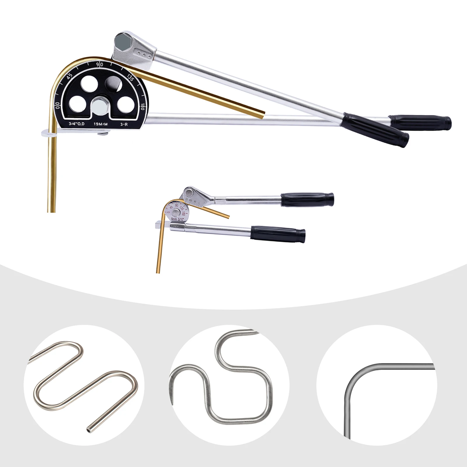 3/4'' OD Tubing Bender, 19mm Manual Tube Pipe Bender for Air Conditioner Refrigeration Repair, for Steel Copper& Aluminum Pipe
3/4'' OD Tubing Bender, 19mm Manual Tube Pipe Bender for Air Conditioner Refrigeration Repair, for Steel Copper& Aluminum Pipe