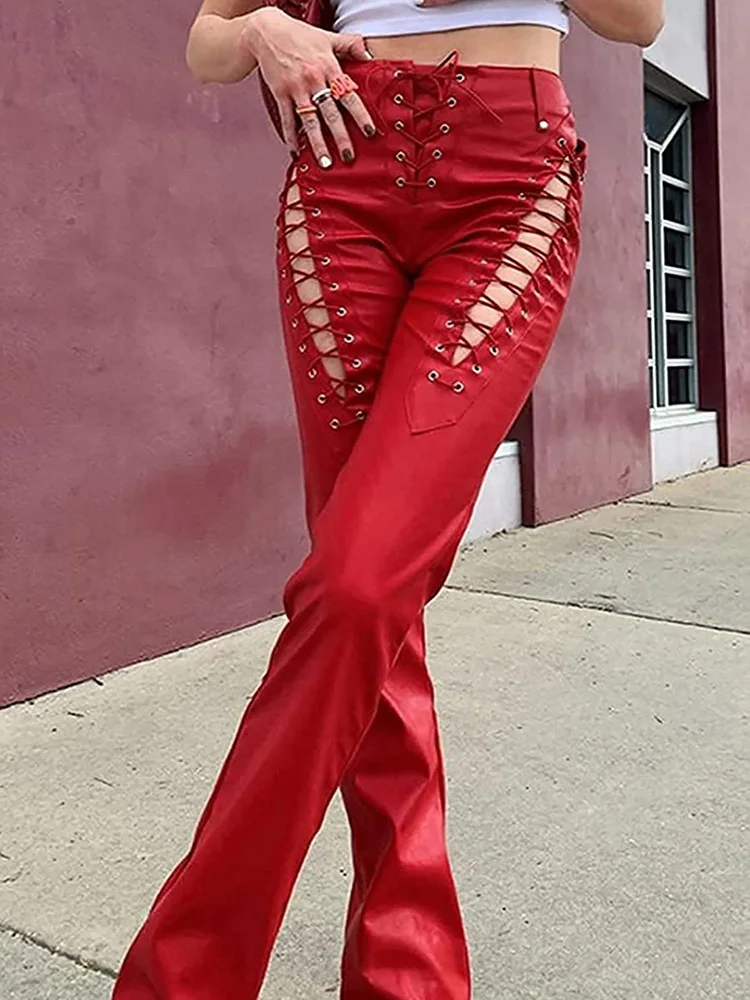Women Fashion Loungewear Trousers, All Match Spring Summer Solid Hollow Straight Pants, Bandage Elegant Ladies Pants Streetwear
Women Fashion Loungewear Trousers, All Match Spring Summer Solid Hollow Straight Pants, Bandage Elegant Ladies Pants Streetwear