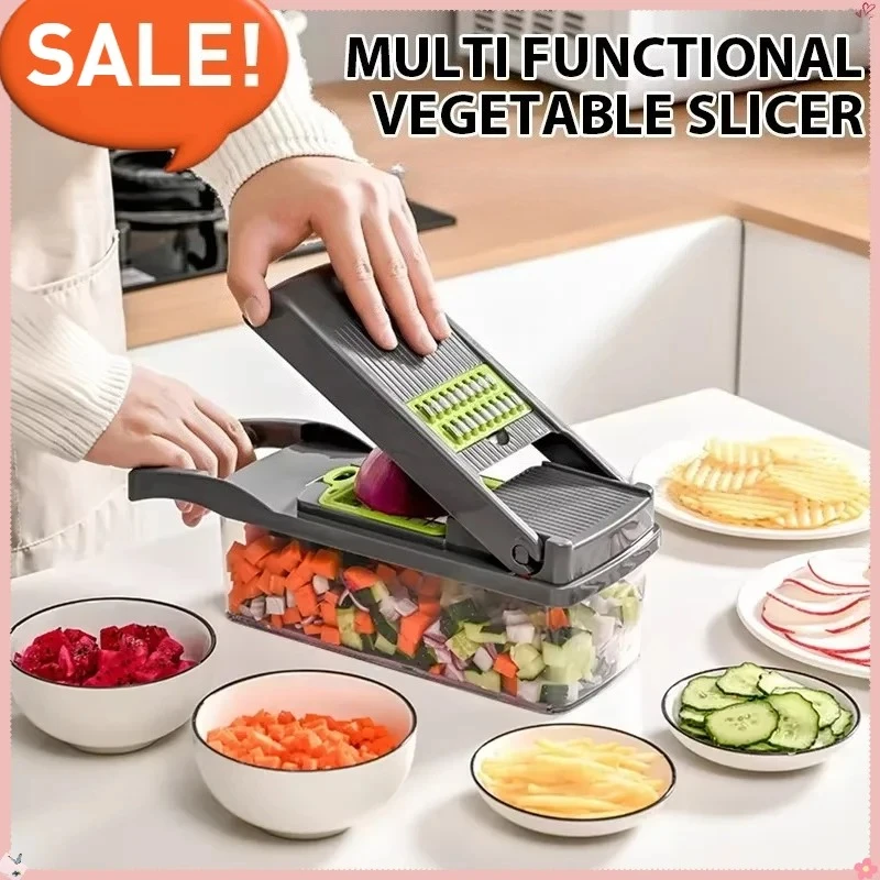 Vegetable Cutter Multifunctional Kitchen Tool, 5-in-1 Food Chopper for Tomato Carrot Cheese Onion, Handheld Slicer Dicer Grater
Vegetable Cutter Multifunctional Kitchen Tool, 5-in-1 Food Chopper for Tomato Carrot Cheese Onion, Handheld Slicer Dicer Grater