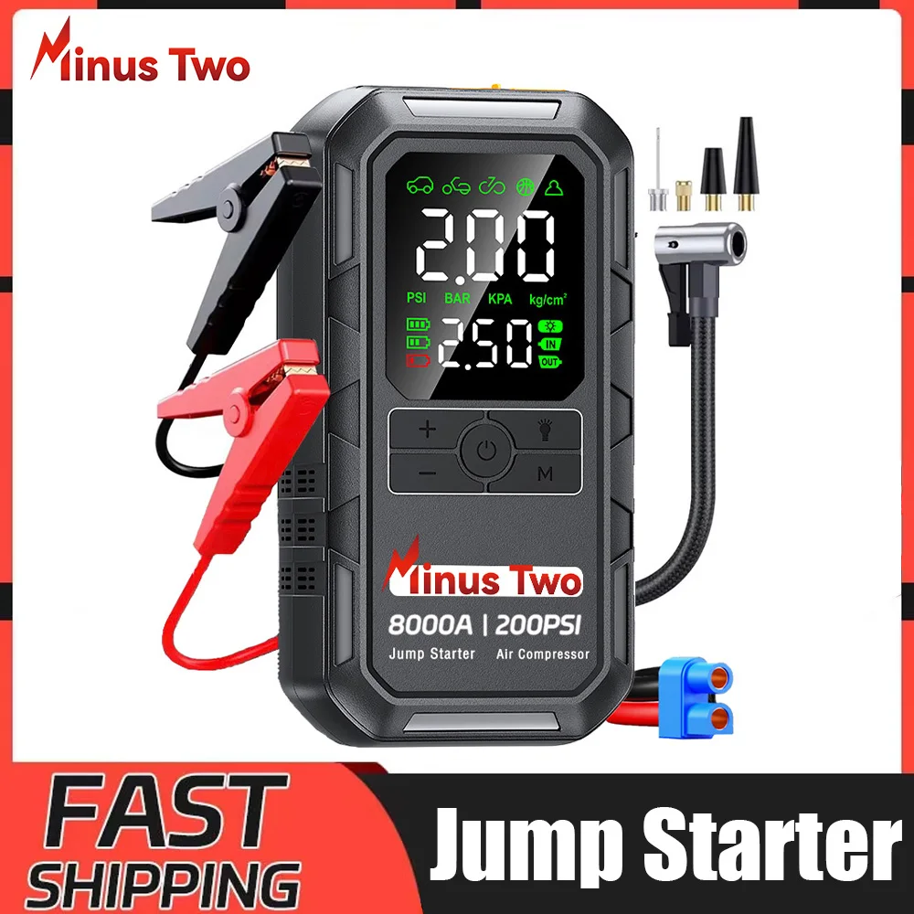 4 In 1 4000A Portable Jump Starter Power Bank 200PSI Air Pump Booster Car Battery 12V Car Battery Starter Powerbank
4 In 1 4000A Portable Jump Starter Power Bank 200PSI Air Pump Booster Car Battery 12V Car Battery Starter Powerbank