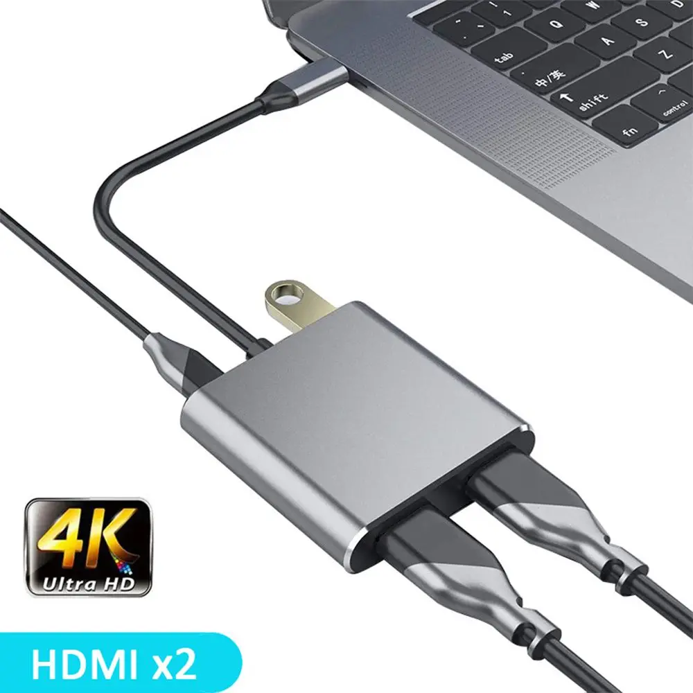 4 in 1 USB 3.0 Adapter Screen Expansion Type-C to Dual HDMI USB C Hub Docking Station
4 in 1 USB 3.0 Adapter Screen Expansion Type-C to Dual HDMI USB C Hub Docking Station