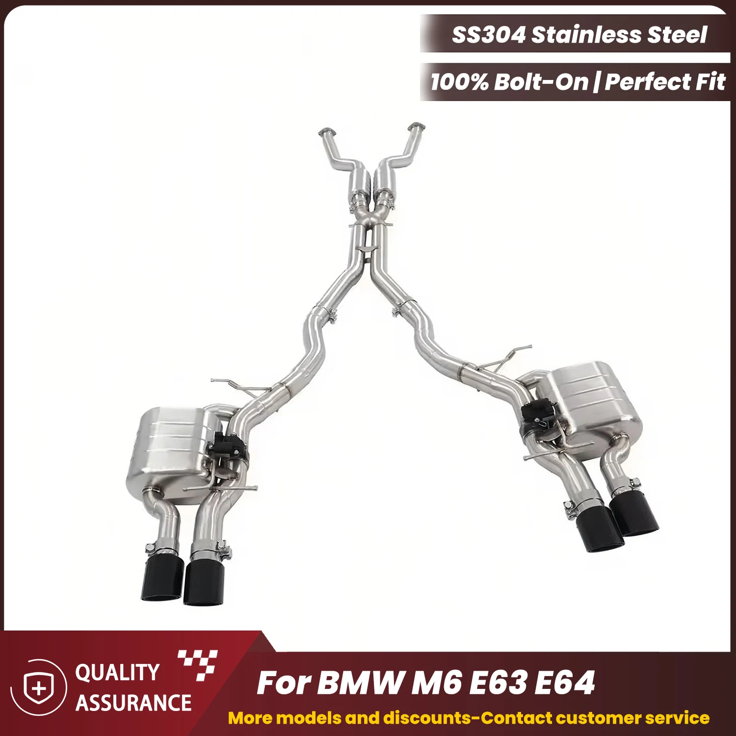 Stainless Steel Catback Exhaust ECCF for BMW M6 E63 E64 Adjustable Valve Race Sound Plug & Play OEM Warranty Friendly
Stainless Steel Catback Exhaust ECCF for BMW M6 E63 E64 Adjustable Valve Race Sound Plug & Play OEM Warranty Friendly