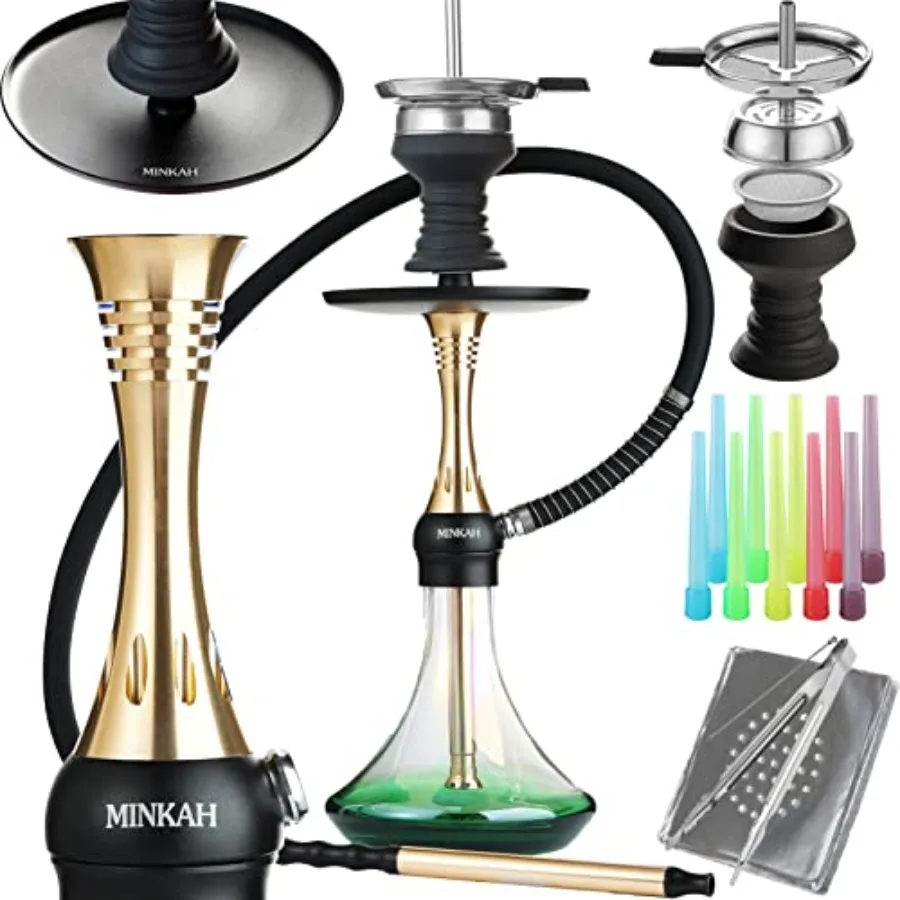 Hookah Set with Silicone Hose Bowl Tongs Mouth Tips Everything Accories, 19 Small Portable Shisha Hookahs Complete Set Aluminum
Hookah Set with Silicone Hose Bowl Tongs Mouth Tips Everything Accories, 19 Small Portable Shisha Hookahs Complete Set Aluminum