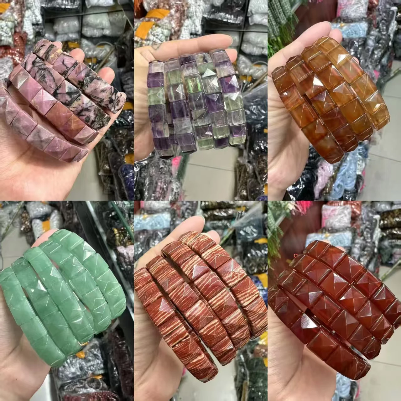 Red Jasper Fluorite Rhodonite Bracelet Square 10x10mm Natural Stone Beads Bangle for Men Women Fashion Jewelry Gift Wholesale
Red Jasper Fluorite Rhodonite Bracelet Square 10x10mm Natural Stone Beads Bangle for Men Women Fashion Jewelry Gift Wholesale