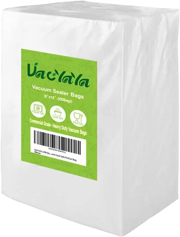 Пакеты для вакуумной упаковки объемом 200 кварт, 8x12 дюймов, для заморозки продуктов, без бисфенола-А, безопасные для су-вид, предварительно нарезанные
Пакеты для вакуумной упаковки объемом 200 кварт, 8x12 дюймов, для заморозки продуктов, без бисфенола-А, безопасные для су-вид, предварительно нарезанные