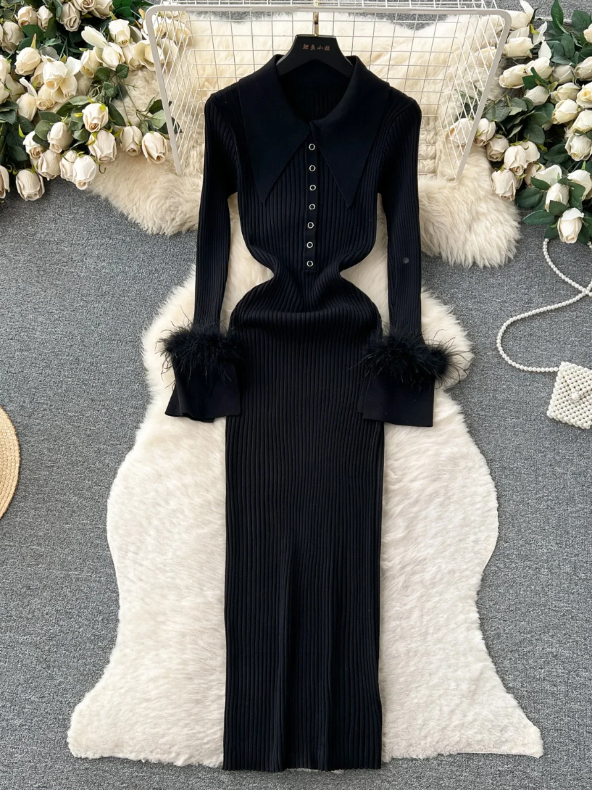 Women's Knitted Long Maxi Dress Chic Fashion Lapel Fur Long Sleeve Tight Slim Fit Party Club Y2k Streetwear Autumn Winter 2025
Women's Knitted Long Maxi Dress Chic Fashion Lapel Fur Long Sleeve Tight Slim Fit Party Club Y2k Streetwear Autumn Winter 2025