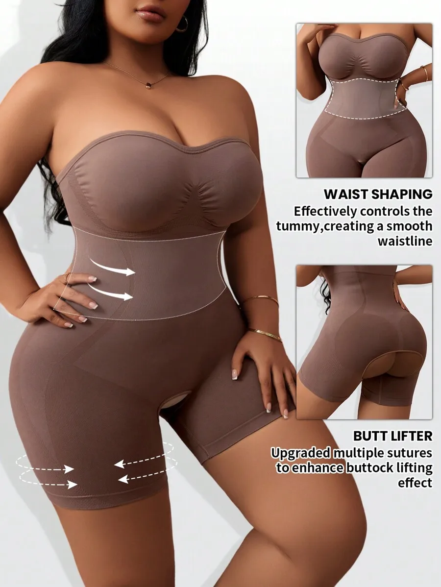 Plus Size Seamless Bandeau Shapewear Bodysuit Featuring Waist Contouring And Enhanced Butt Lift With Comfort Crotch Design
Plus Size Seamless Bandeau Shapewear Bodysuit Featuring Waist Contouring And Enhanced Butt Lift With Comfort Crotch Design