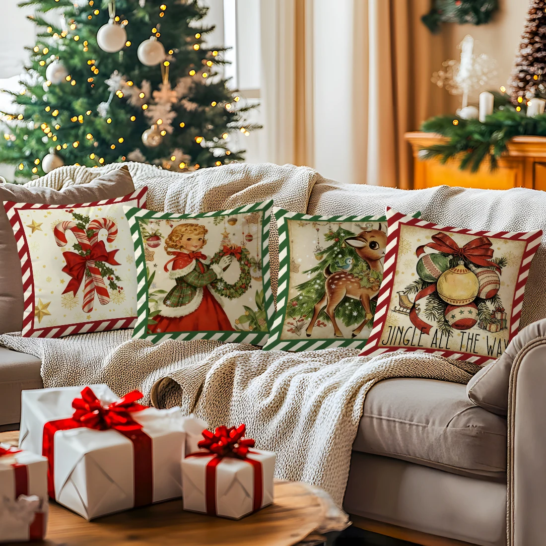 Retro Christmas Theme Pillowcase Printed Polyester 40/45/50cm Throw Pillowcover Decorative Sofa Cushion Pillowslip Home Decor
Retro Christmas Theme Pillowcase Printed Polyester 40/45/50cm Throw Pillowcover Decorative Sofa Cushion Pillowslip Home Decor