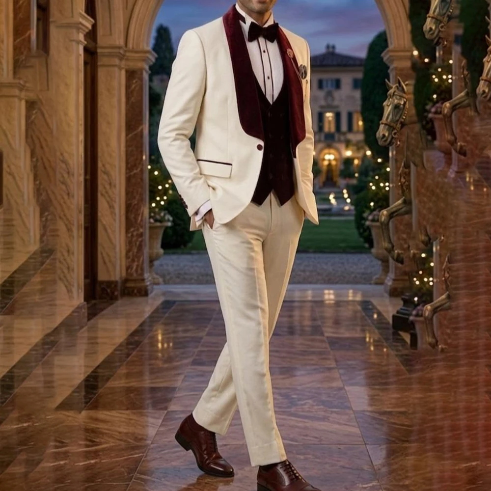 Formal Men's Suits 3 Piece Jacket Pants Vest For Wedding Luxury Slim Fit Male Clothing Customized Blazer Terno
Formal Men's Suits 3 Piece Jacket Pants Vest For Wedding Luxury Slim Fit Male Clothing Customized Blazer Terno