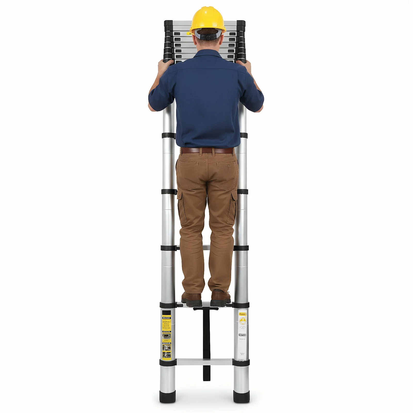 4.4m Aluminum Alloy Ladder with 2 Triangle Stabilizers Lightweight Engineer Ladder Anti-Slip For Telecommunications Engineering
4.4m Aluminum Alloy Ladder with 2 Triangle Stabilizers Lightweight Engineer Ladder Anti-Slip For Telecommunications Engineering