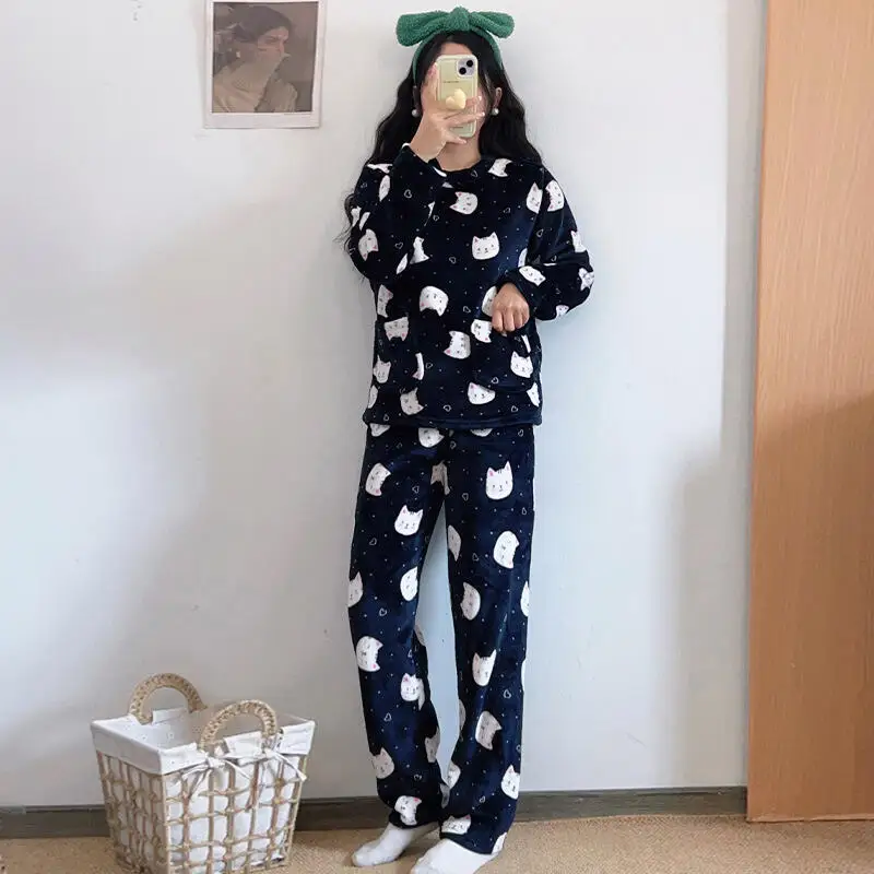 Women's Clothing Pajamas Winter Thicken Keep Warm Cute Fashion At Home Outdoors Exquisite Long Sleeves Pants Sweet Travel
Women's Clothing Pajamas Winter Thicken Keep Warm Cute Fashion At Home Outdoors Exquisite Long Sleeves Pants Sweet Travel