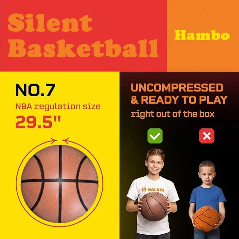 Mute Bouncing Basketball Ball Standard Size 7(29.7inch) 350g Indoor Dribble Practice Silent Ball College Basketball Bounce Quiet
Mute Bouncing Basketball Ball Standard Size 7(29.7inch) 350g Indoor Dribble Practice Silent Ball College Basketball Bounce Quiet