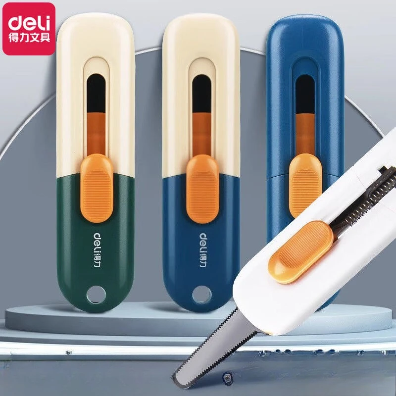 Deli Unboxing Knife Mini Art Knife Serrated Safety Anti Cutting Hand Collision Color High Aesthetic Value Portable Tool
Deli Unboxing Knife Mini Art Knife Serrated Safety Anti Cutting Hand Collision Color High Aesthetic Value Portable Tool