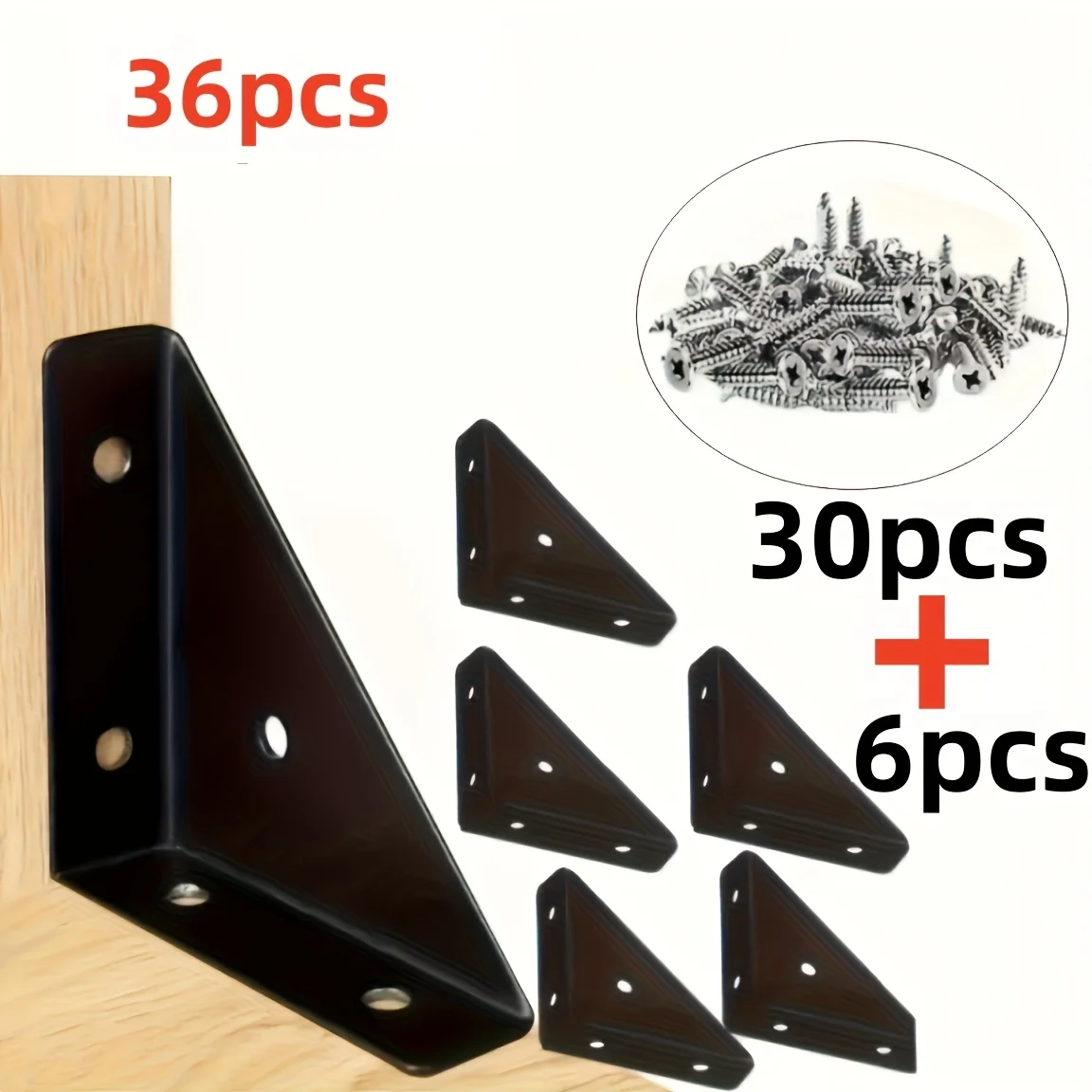 6 sets of heavy-duty iron L-shaped corner brackets - 90-degree angle supports with a thickness of 1.3 millimeters
6 sets of heavy-duty iron L-shaped corner brackets - 90-degree angle supports with a thickness of 1.3 millimeters