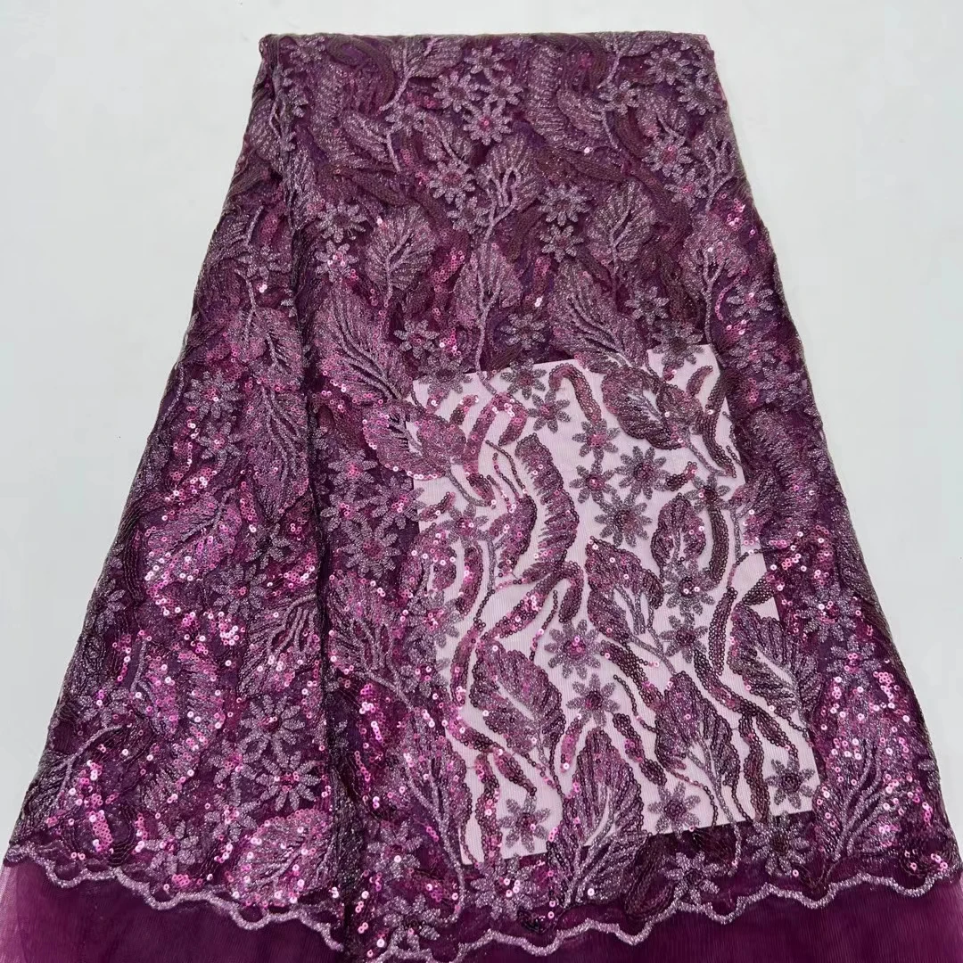 Purple African Mesh Lace Fabric 2023 High Quality Nigerian Sequins Lace Fabric French Lace Fabric For Wedding Party Dress KR2311
Purple African Mesh Lace Fabric 2023 High Quality Nigerian Sequins Lace Fabric French Lace Fabric For Wedding Party Dress KR2311
