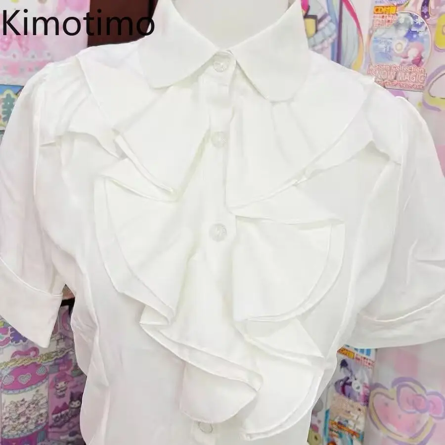 Kimotimo Japanese Lolita Short Sleeve Shirts Women COS Gothic Slim Waist Ruffled Design Tops Summer Sweet Vintage Y2k Blouse Ins
Kimotimo Japanese Lolita Short Sleeve Shirts Women COS Gothic Slim Waist Ruffled Design Tops Summer Sweet Vintage Y2k Blouse Ins
