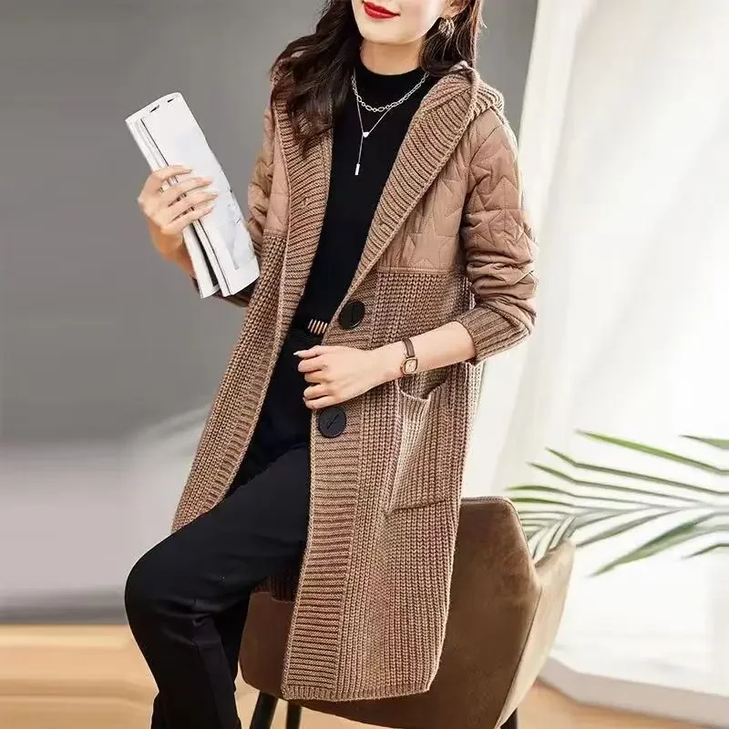 Women's Cardigan Coat Autumn Winter Patchwork Pockets Solid V-neck Long Sleeved Knitted Sweater Jacket Fashion Casual Lady Tops
Women's Cardigan Coat Autumn Winter Patchwork Pockets Solid V-neck Long Sleeved Knitted Sweater Jacket Fashion Casual Lady Tops