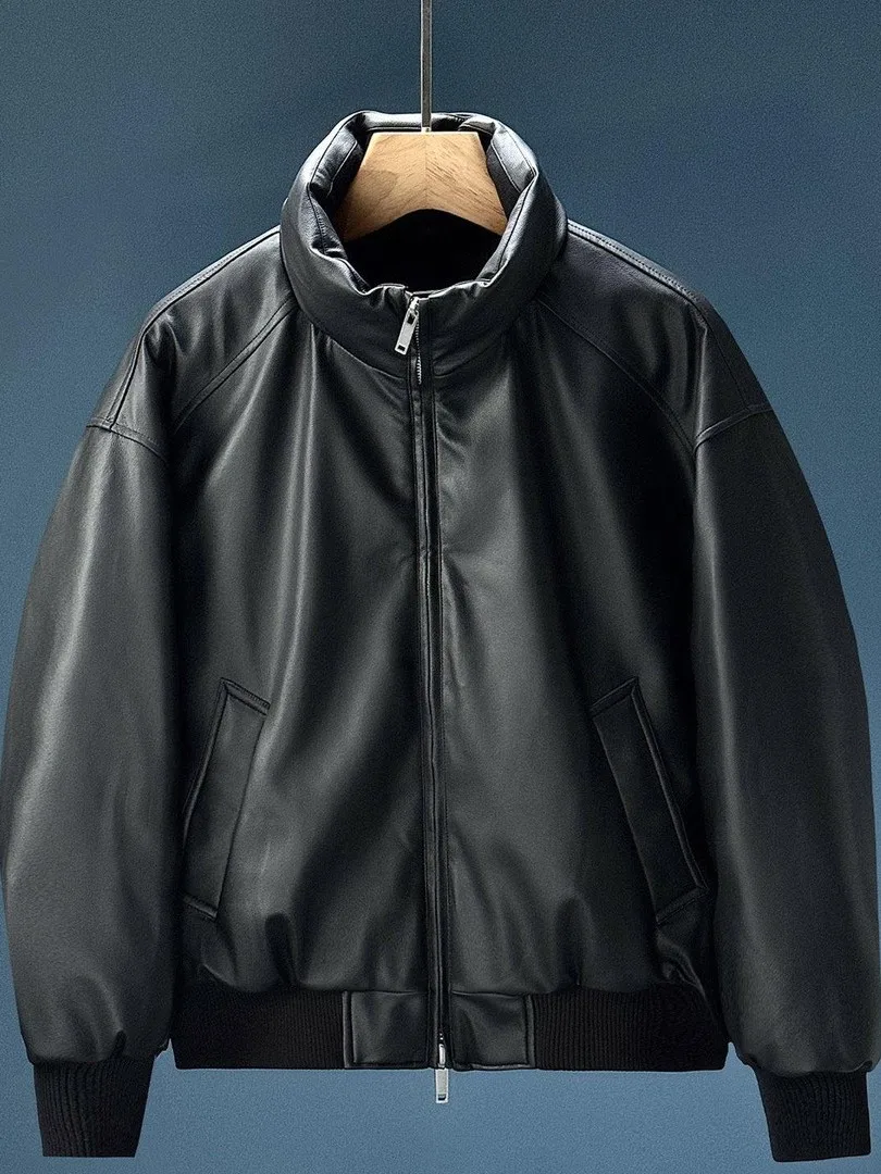Men's Thickened Ultra-Soft Leather down Jacket Duck Feather Biker Style Winter Coat Casual City Wear Windproof 90% White Duck...
Men's Thickened Ultra-Soft Leather down Jacket Duck Feather Biker Style Winter Coat Casual City Wear Windproof 90% White Duck...