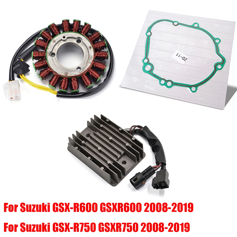 GSX-R600 GSX-R750 Magneto Stator Coil & Regulator Rectifier With Gasket for Suzuki GSXR600 GSXR750 2008-2019
GSX-R600 GSX-R750 Magneto Stator Coil & Regulator Rectifier With Gasket for Suzuki GSXR600 GSXR750 2008-2019