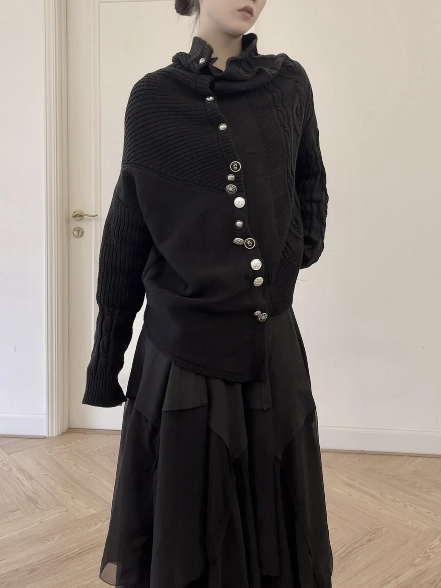 Heavyweight Asymmetric Design Button-Up Knitwear Loose Women's k Sle Sweater Long Sve High Collar Regular Fit Autumn ...
Heavyweight Asymmetric Design Button-Up Knitwear Loose Women's k Sle Sweater Long Sve High Collar Regular Fit Autumn ...