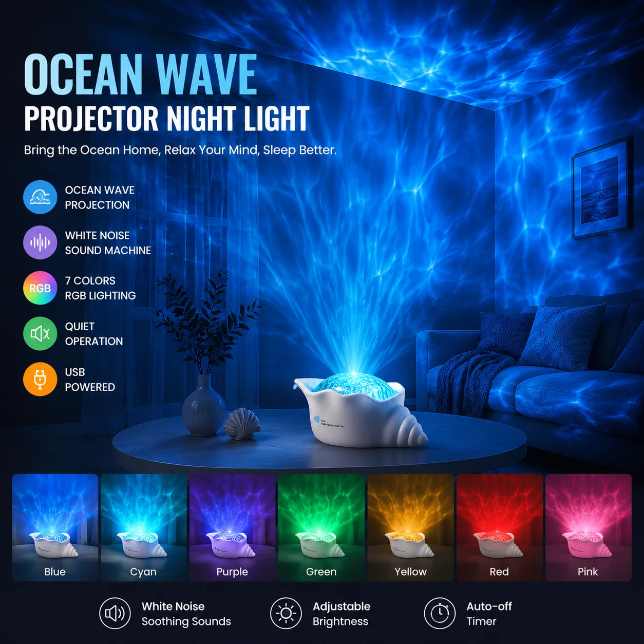 Conch USB Rechargeable Galaxy Nebula LED Projector Lamp Dreamy Starry Sky Ambient Light for Bedroom Festival Home Decor Gift
Conch USB Rechargeable Galaxy Nebula LED Projector Lamp Dreamy Starry Sky Ambient Light for Bedroom Festival Home Decor Gift