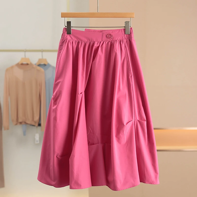 Юбка миди с высокой талией и эластичной резинкой сзади, однотонная, А-силуэт, для женщин, повседневная, из смесового полиэстера и хлопка
Юбка миди с высокой талией и эластичной резинкой сзади, однотонная, А-силуэт, для женщин, повседневная, из смесового полиэстера и хлопка