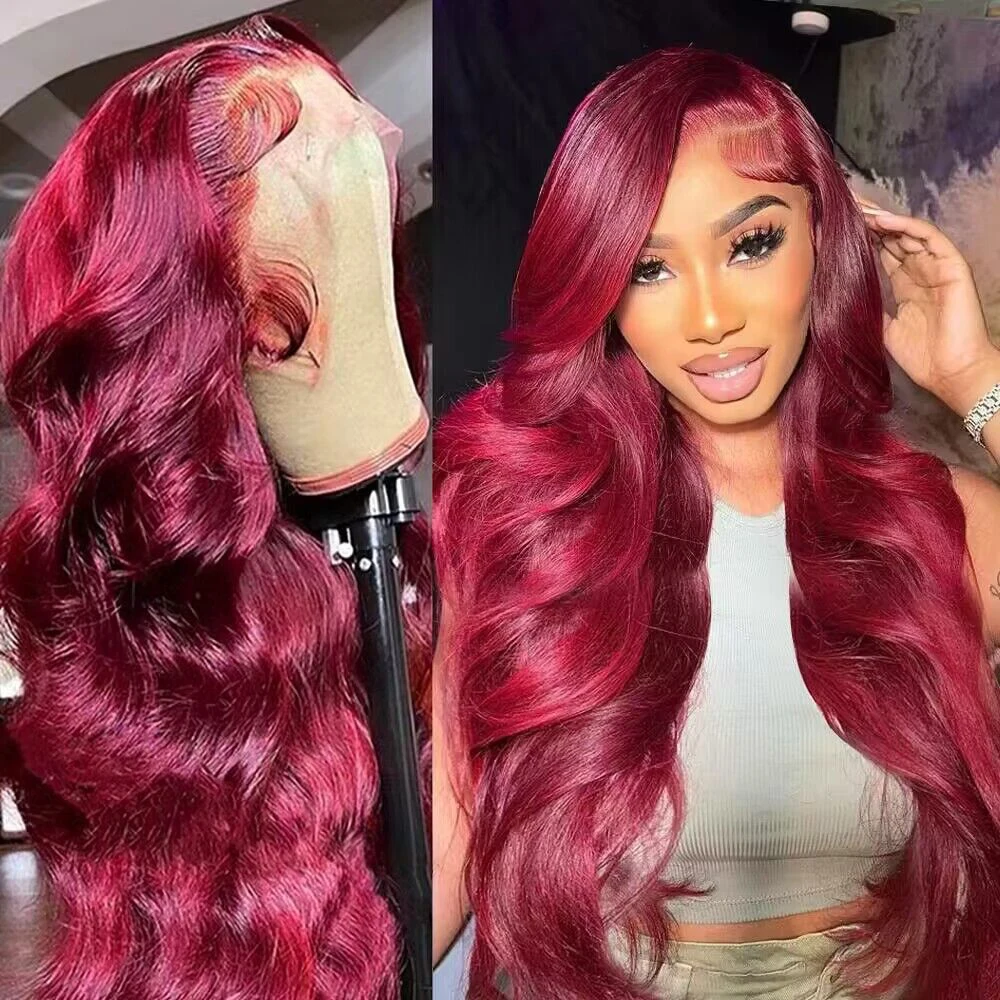 250% Density 99j burgundy 13x6 Lace Front Human Hair Body Wave 13x4 52 52 Inch Red Colored Lace Frontal Wigs Brazilian For Women
250% Density 99j burgundy 13x6 Lace Front Human Hair Body Wave 13x4 52 52 Inch Red Colored Lace Frontal Wigs Brazilian For Women