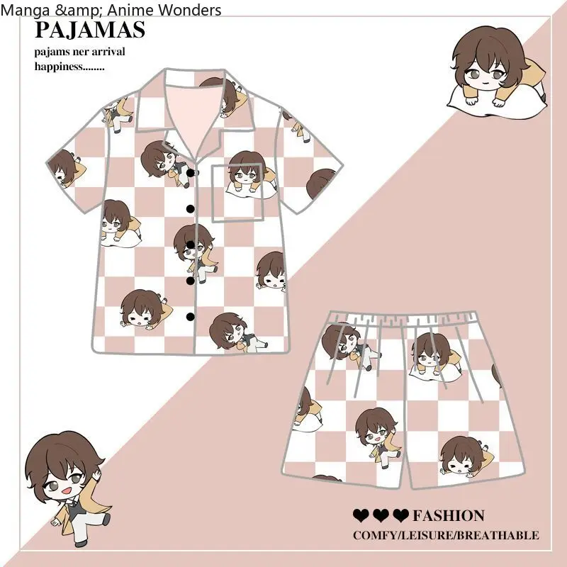 Japanese Anime Bungo Stray Dogs Cosplay dazai osamu cartoon Women Men Summer Short Sleeved Shorts Pajamas Home Clothes Costumes
Japanese Anime Bungo Stray Dogs Cosplay dazai osamu cartoon Women Men Summer Short Sleeved Shorts Pajamas Home Clothes Costumes