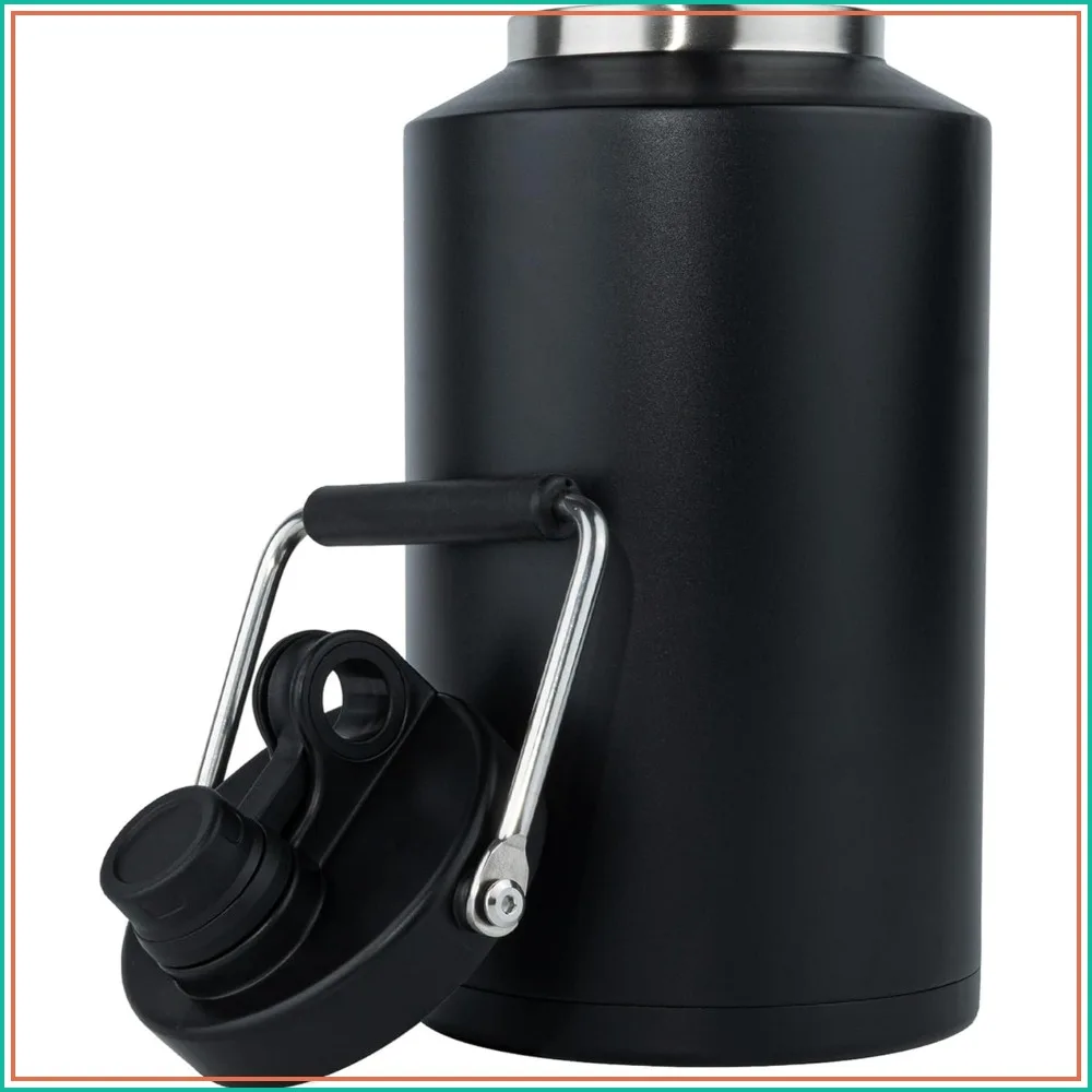 Insulated Gallon Jug with Handle, 128oz Stainless Steel Double Vacuum Water Bottle for Hot & Cold Drinks, Wide Mouth, Sweat Proof, Great for Travel, Camping, Black
Insulated Gallon Jug with Handle, 128oz Stainless Steel Double Vacuum Water Bottle for Hot & Cold Drinks, Wide Mouth, Sweat Proof, Great for Travel, Camping, Black