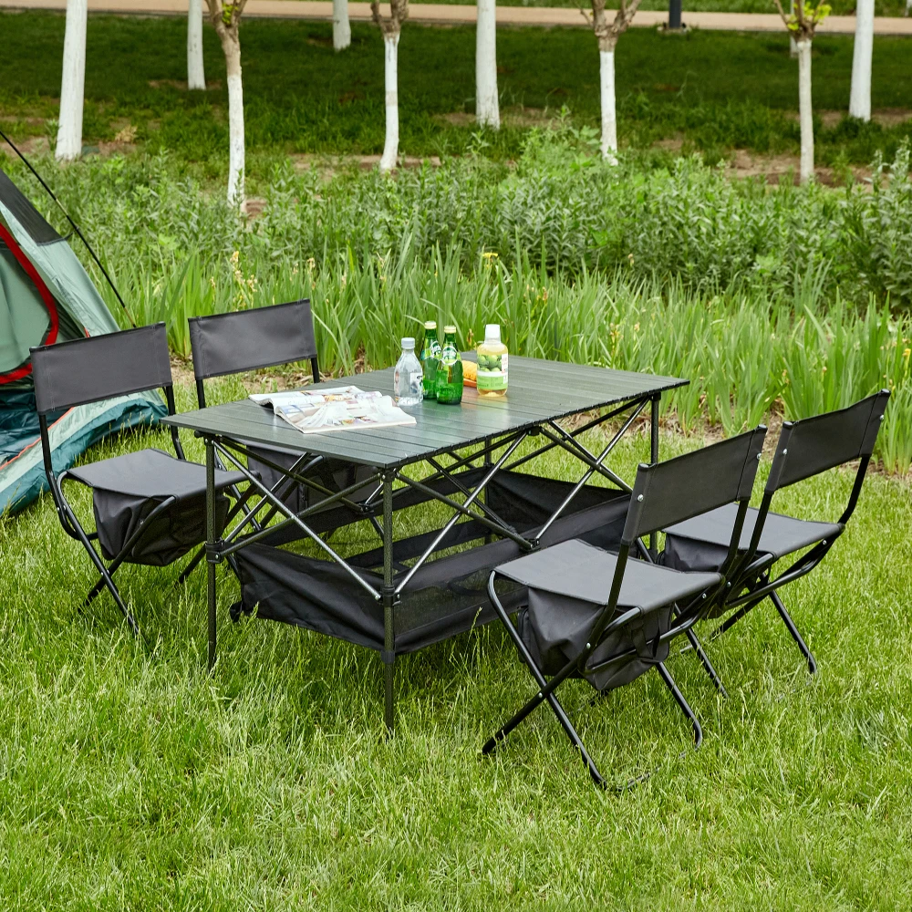 Set of 5, Folding Outdoor Table and Chair Set for Indoor, Outdoor Camping, Picnics, Beach,Backyard, BBQ, Party, Patio, Black/Gra
Set of 5, Folding Outdoor Table and Chair Set for Indoor, Outdoor Camping, Picnics, Beach,Backyard, BBQ, Party, Patio, Black/Gra