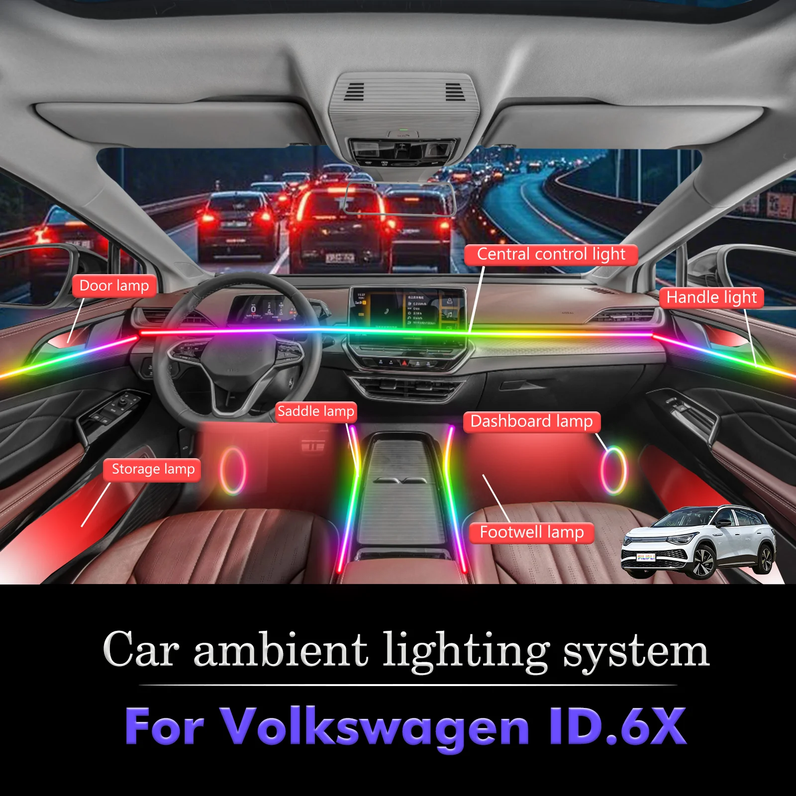 For Volkswagen ID.6X Car Interior Ambient Lamp Kit RGB 64-Color LED Smart Remote Control Energy Saving Efficient Lights
For Volkswagen ID.6X Car Interior Ambient Lamp Kit RGB 64-Color LED Smart Remote Control Energy Saving Efficient Lights