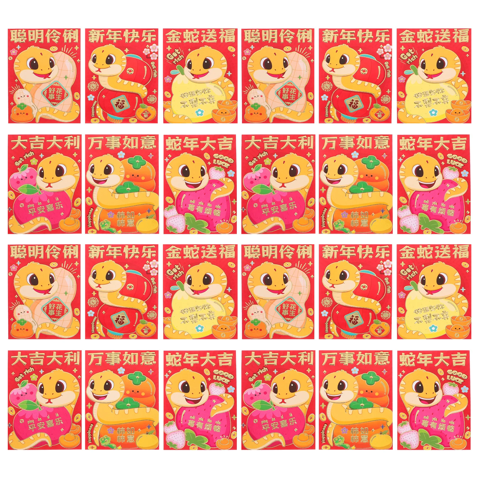 36Pcs Cartoon Red Envelopes Exquisite Snake Year Design Chinese New Year Lucky Money Gift Spring Festival Red Packet
36Pcs Cartoon Red Envelopes Exquisite Snake Year Design Chinese New Year Lucky Money Gift Spring Festival Red Packet
