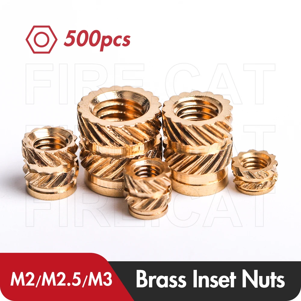 500 Pcs Hot Melt Knurled Inset Brass Nuts M2 M2.5 M3 Female Molding Injection Copper Nut for 3D Printed Parts Tools Accessories
500 Pcs Hot Melt Knurled Inset Brass Nuts M2 M2.5 M3 Female Molding Injection Copper Nut for 3D Printed Parts Tools Accessories