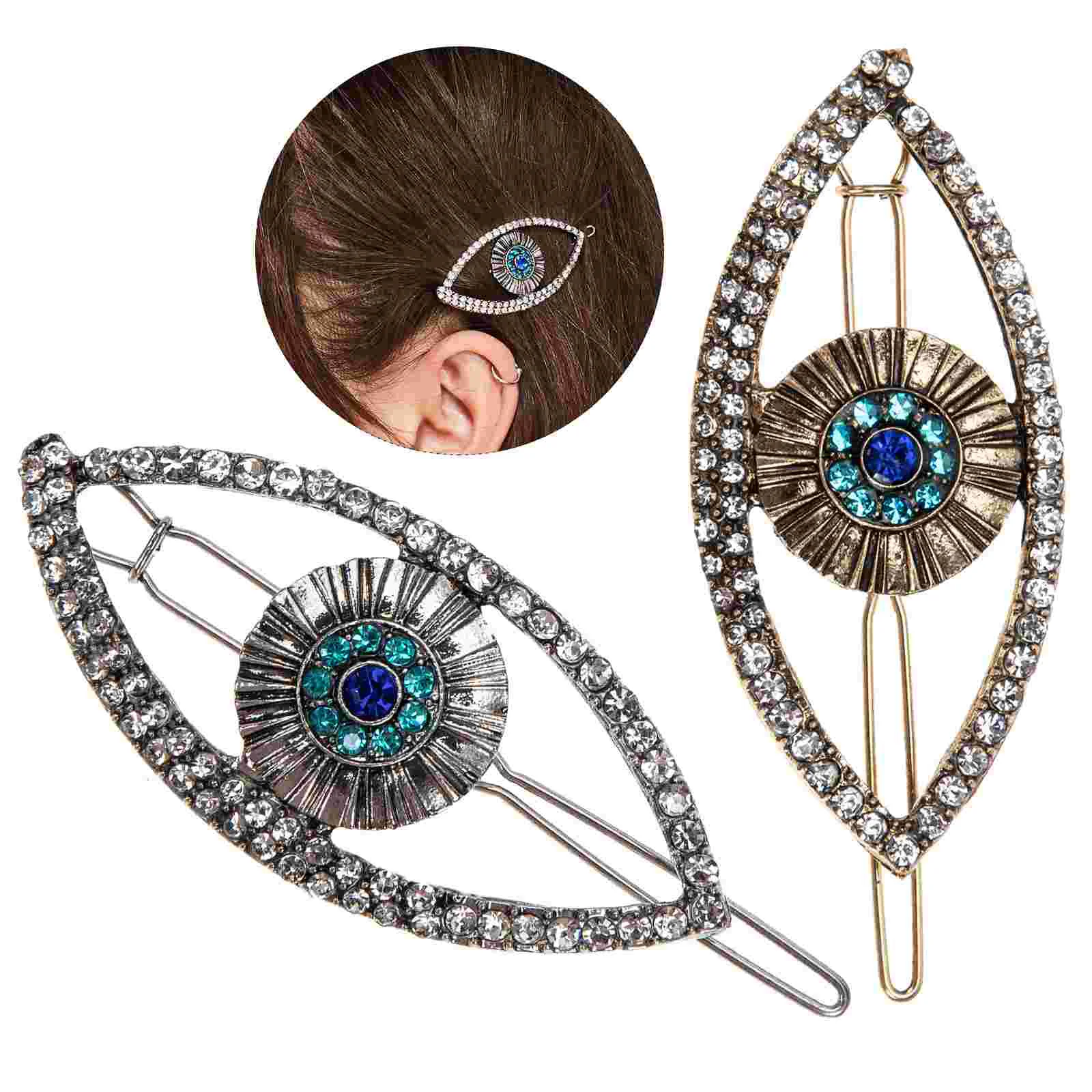 2 Pcs Vintage Crystal Devil's Eye Barrettes Women's Girls Hair Accessories for Alloy Rhinestone Hairpin Accessory
2 Pcs Vintage Crystal Devil's Eye Barrettes Women's Girls Hair Accessories for Alloy Rhinestone Hairpin Accessory
