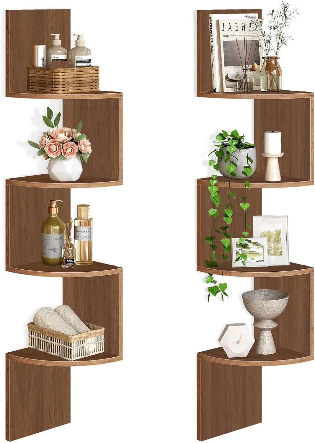 Corner Shelf Wall-Mounted, Set of 2 Floating Corner Shelves for Wall, 4-Tier Corner Bookshelves for Living Room, Bedroo
Corner Shelf Wall-Mounted, Set of 2 Floating Corner Shelves for Wall, 4-Tier Corner Bookshelves for Living Room, Bedroo