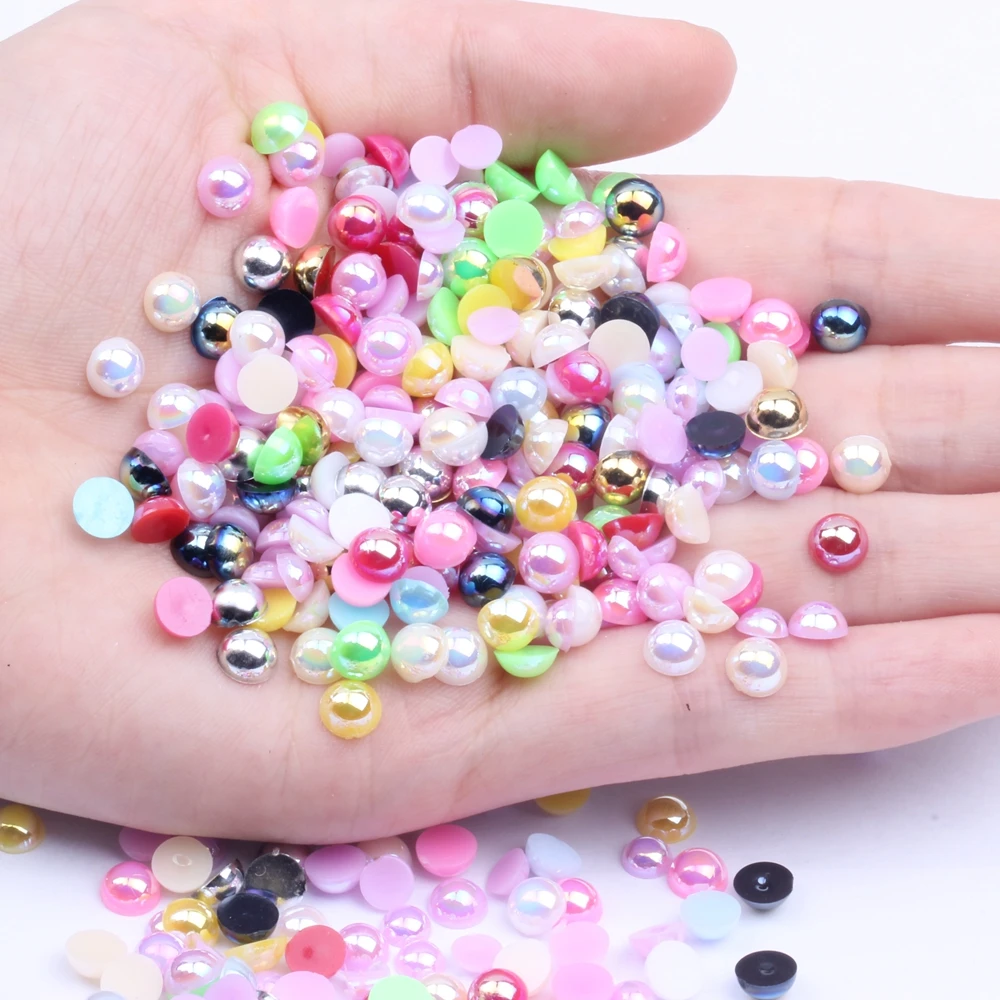 6mm 5000pcs AB Colors Half Round Resin Pearls Flatback Glue On Imitation Beads Appliques For Wedding Dress Decorations DIY
6mm 5000pcs AB Colors Half Round Resin Pearls Flatback Glue On Imitation Beads Appliques For Wedding Dress Decorations DIY