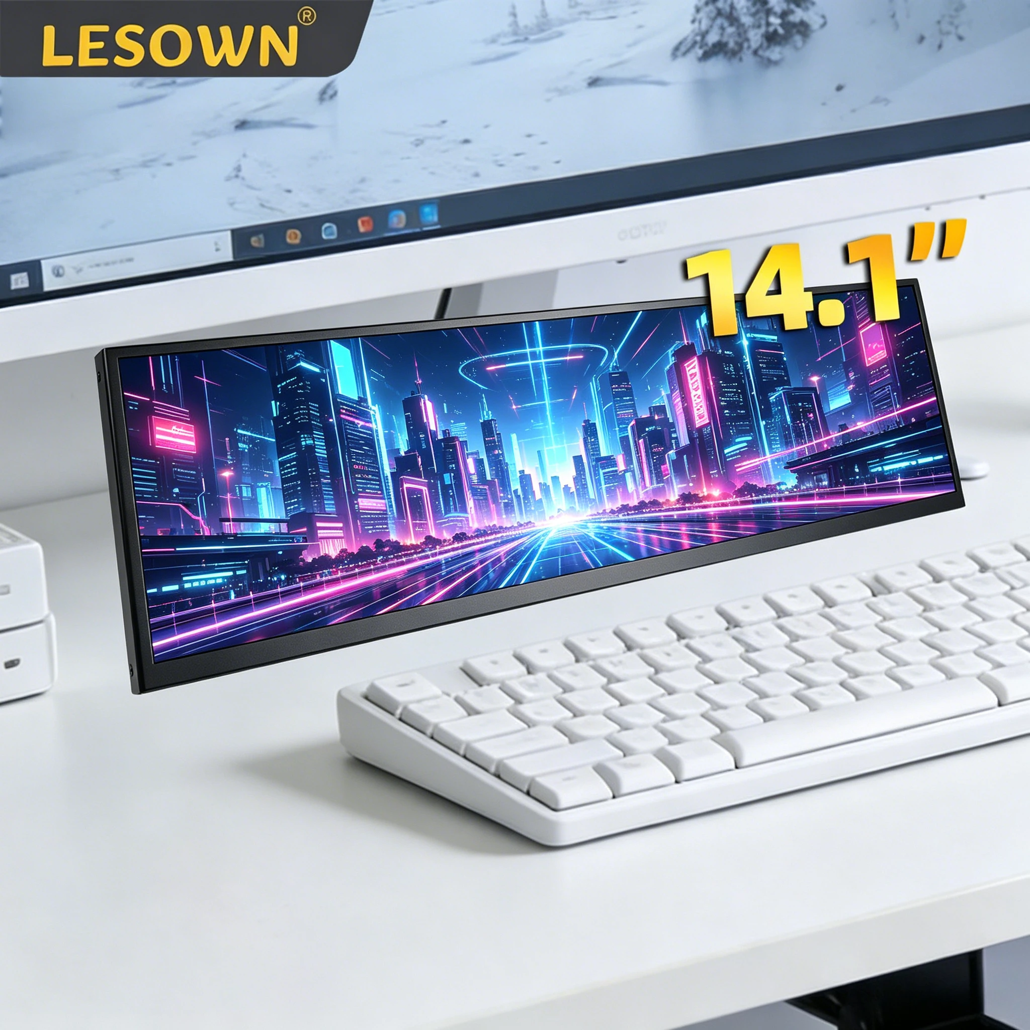 LESOWN 14.1" 4K PC Case Sensor Panel 3840x1100 Stretched Bar Display for AIDA64 Hardware Monitor
LESOWN 14.1" 4K PC Case Sensor Panel 3840x1100 Stretched Bar Display for AIDA64 Hardware Monitor