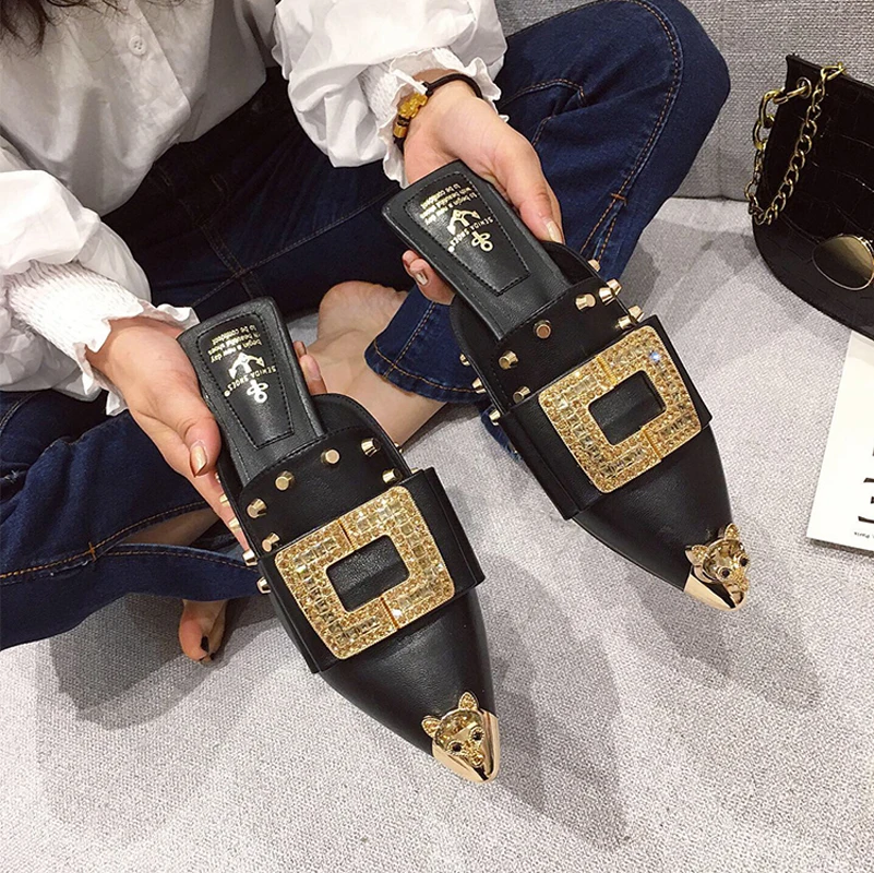 Women Slippers Summer Mules Luxury Shoes Slip-on Loafer Design Slide Ladies Party Pointed Toe Flats Girls Designer Shoes Fashion
Women Slippers Summer Mules Luxury Shoes Slip-on Loafer Design Slide Ladies Party Pointed Toe Flats Girls Designer Shoes Fashion