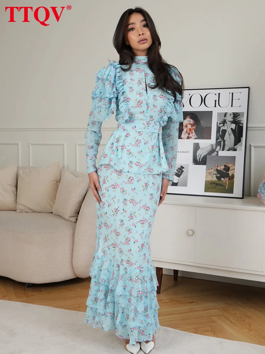 TTQV Fashion Loose Print Women's Dress Autumn Stand Collar Long Sleeve Ankle Length Dresses Elegant Classic Pleated Female Dress
TTQV Fashion Loose Print Women's Dress Autumn Stand Collar Long Sleeve Ankle Length Dresses Elegant Classic Pleated Female Dress