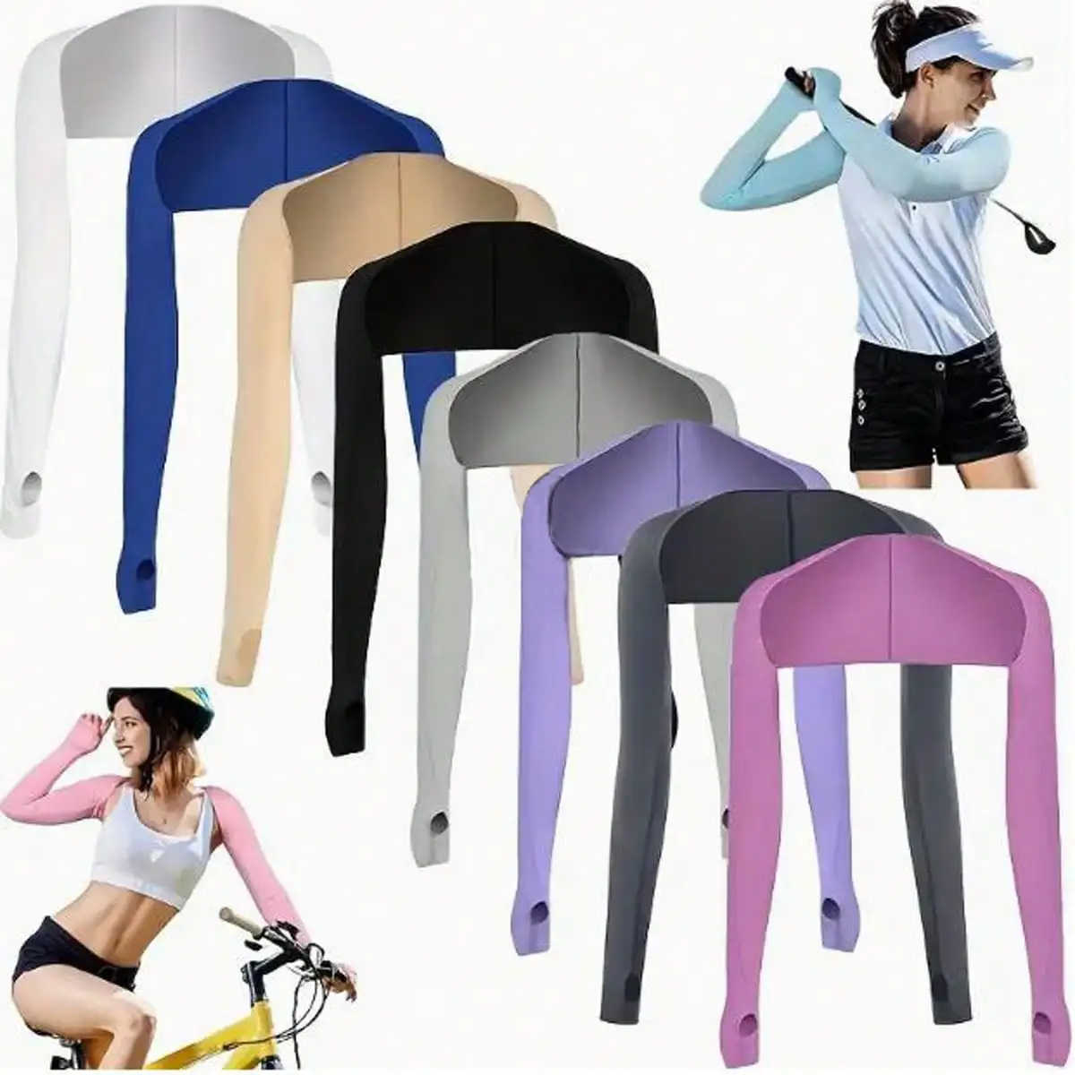 1 Pc Stylish And Breathable Sunshade Ice Silk Shawl Sleeves For Women, Suitable For Outdoor Sports And Golf,School Accessories W
1 Pc Stylish And Breathable Sunshade Ice Silk Shawl Sleeves For Women, Suitable For Outdoor Sports And Golf,School Accessories W