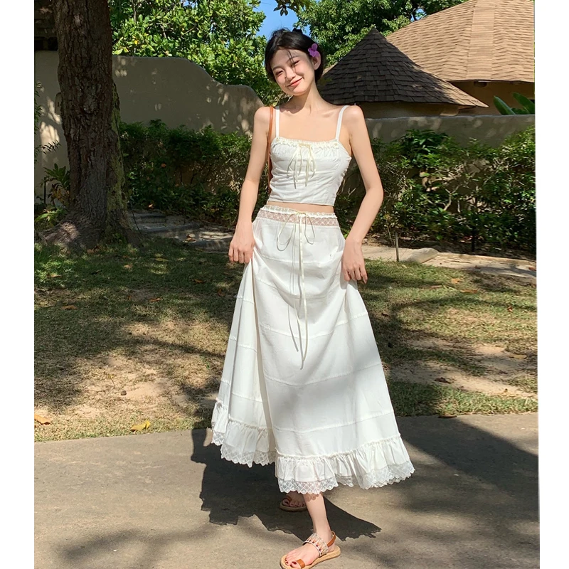Gentle Breeze Vaion White Set Dr Square Collar Lace Splicing Beach f Skirt Two-Piece Set Women's Summer Faion
Gentle Breeze Vaion White Set Dr Square Collar Lace Splicing Beach f Skirt Two-Piece Set Women's Summer Faion