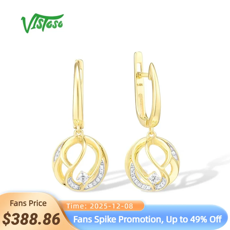 VISTOSO Gold Earrings For Women Pure 14K 585 Yellow Gold Sparkling Diamond Round Dangling Earrings Elegant Delicate Fine Jewelry
VISTOSO Gold Earrings For Women Pure 14K 585 Yellow Gold Sparkling Diamond Round Dangling Earrings Elegant Delicate Fine Jewelry