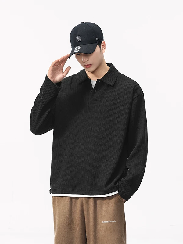 Retro American Knitted irt Men's Loose Casual Simple Flower Pattern Long Sve Fake Two-Piece Trendy Top for Autumn
Retro American Knitted irt Men's Loose Casual Simple Flower Pattern Long Sve Fake Two-Piece Trendy Top for Autumn