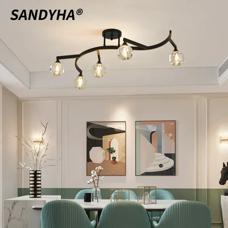 SANDYHA Modern Nordic Ceiling Lamp Crystal Chandelier LED Light for Bedroom Living Room Dining Table Home Decor Lighting Fixture
SANDYHA Modern Nordic Ceiling Lamp Crystal Chandelier LED Light for Bedroom Living Room Dining Table Home Decor Lighting Fixture