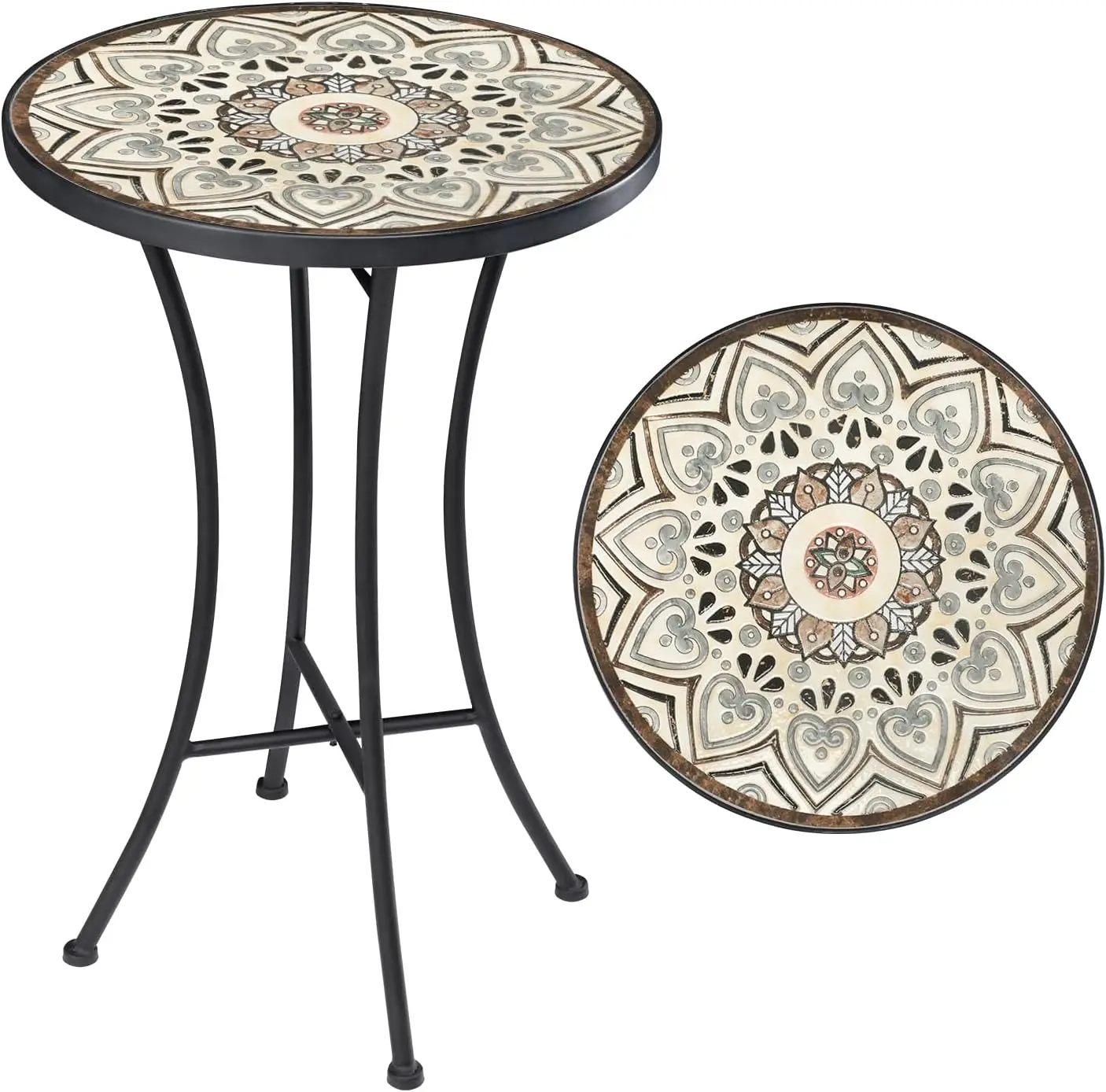 Mosaic Outdoor Side Table, 14" Round Folding Plant Stand for Patio Garden Backyard Balcony Porch Indoor Accent End Table for
Mosaic Outdoor Side Table, 14" Round Folding Plant Stand for Patio Garden Backyard Balcony Porch Indoor Accent End Table for