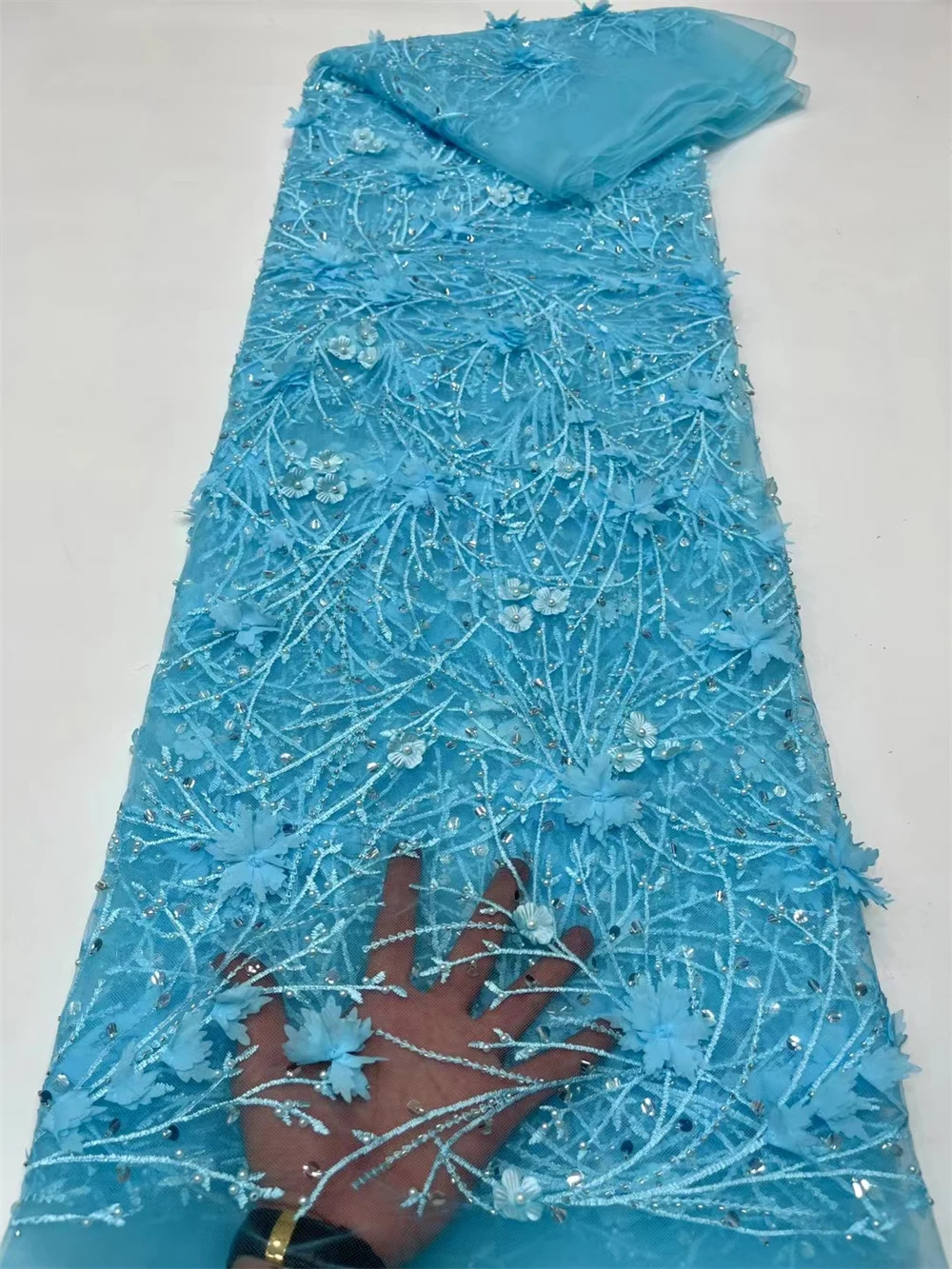 French Mesh Lace Fabric 2024 High Quality African Nigerian Mesh Sequins Lace Net Lace For Women Wedding Party Dresses SewIing
French Mesh Lace Fabric 2024 High Quality African Nigerian Mesh Sequins Lace Net Lace For Women Wedding Party Dresses SewIing