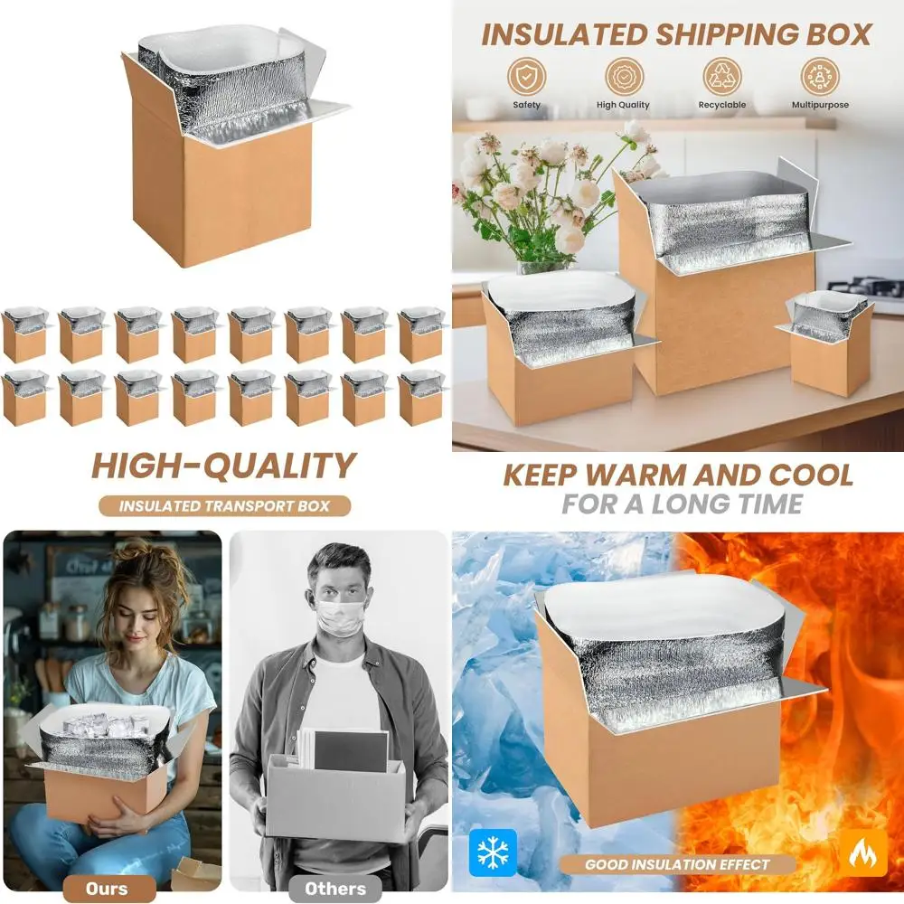 Многоразовые изотермические коробки для доставки с фольгированными вкладышами для охлаждающих пакетов, пенопластовые контейнеры 6x5x9 для замороженных продуктов
Многоразовые изотермические коробки для доставки с фольгированными вкладышами для охлаждающих пакетов, пенопластовые контейнеры 6x5x9 для замороженных продуктов
