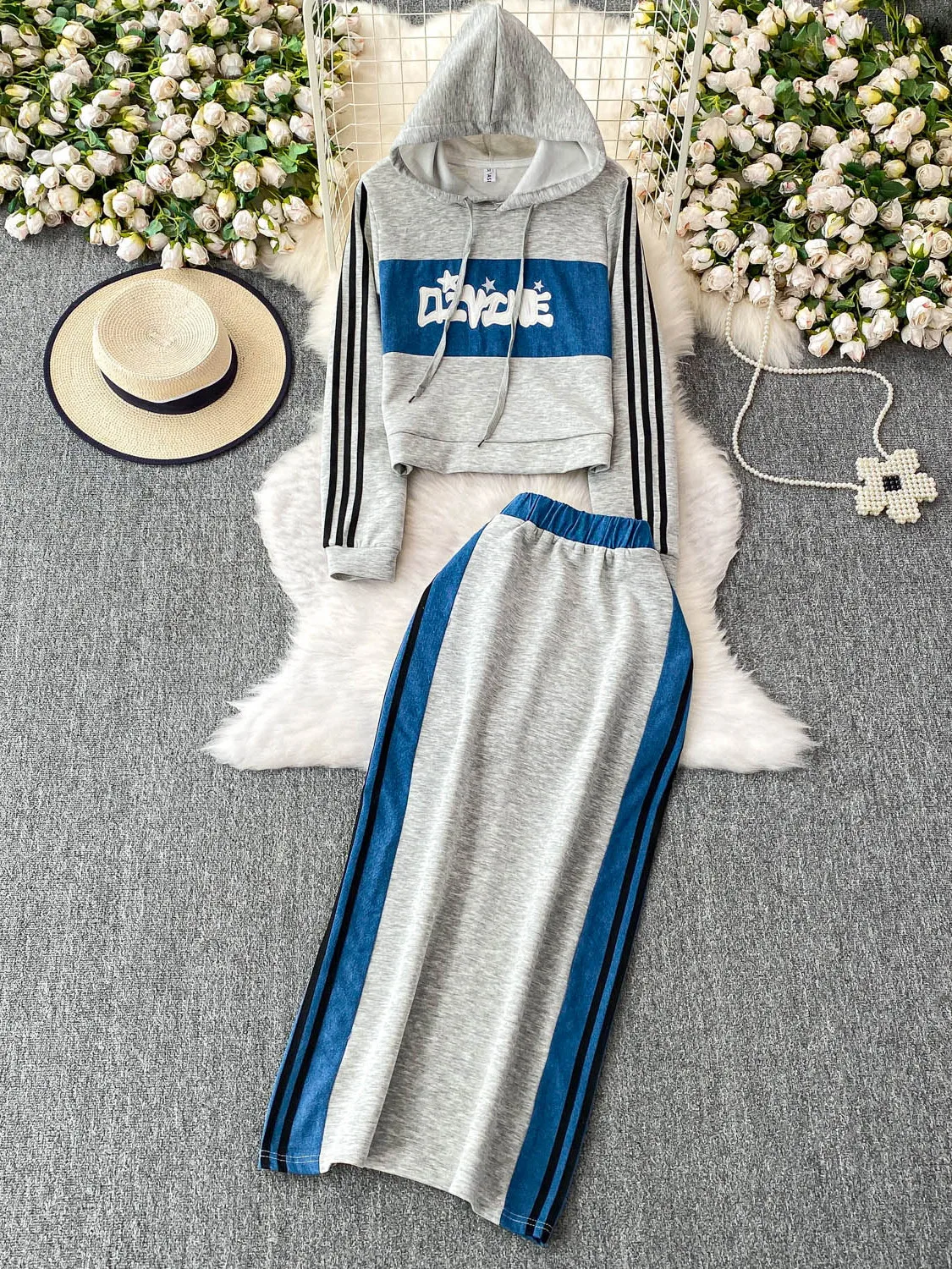 Faionable осенне-зимний наряд, женская толстовка с капюшоном ort Sve Long Sve, джинсовая лоскутная юбка, комплект, теплый повседневный молодежный комплект
Faionable осенне-зимний наряд, женская толстовка с капюшоном ort Sve Long Sve, джинсовая лоскутная юбка, комплект, теплый повседневный молодежный комплект