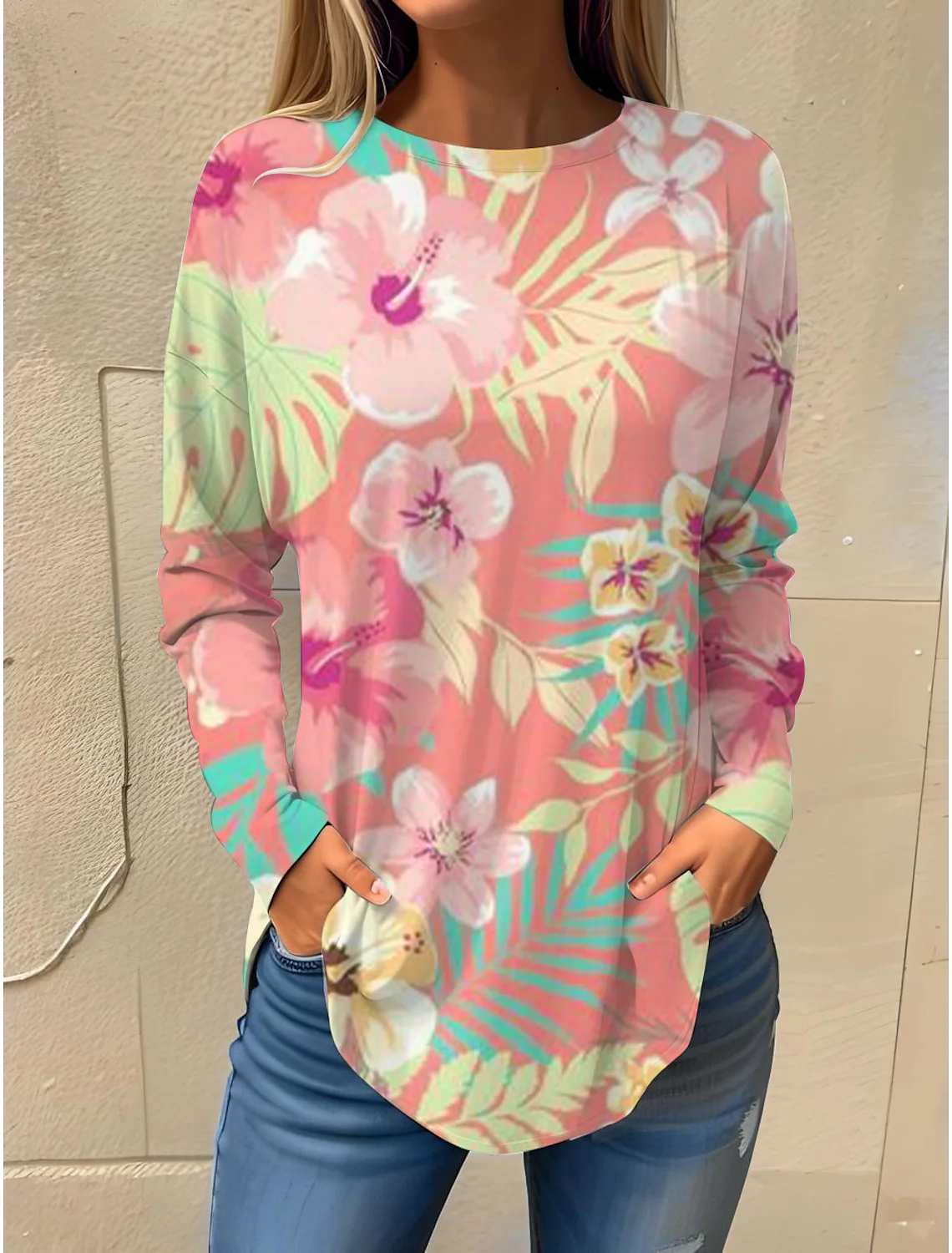 2024 New Fashion Women's Casual Long Sleeve T-Shirt 3D Printed Flower Leaf Print Round Neck Loose Comfortable And Simple
2024 New Fashion Women's Casual Long Sleeve T-Shirt 3D Printed Flower Leaf Print Round Neck Loose Comfortable And Simple