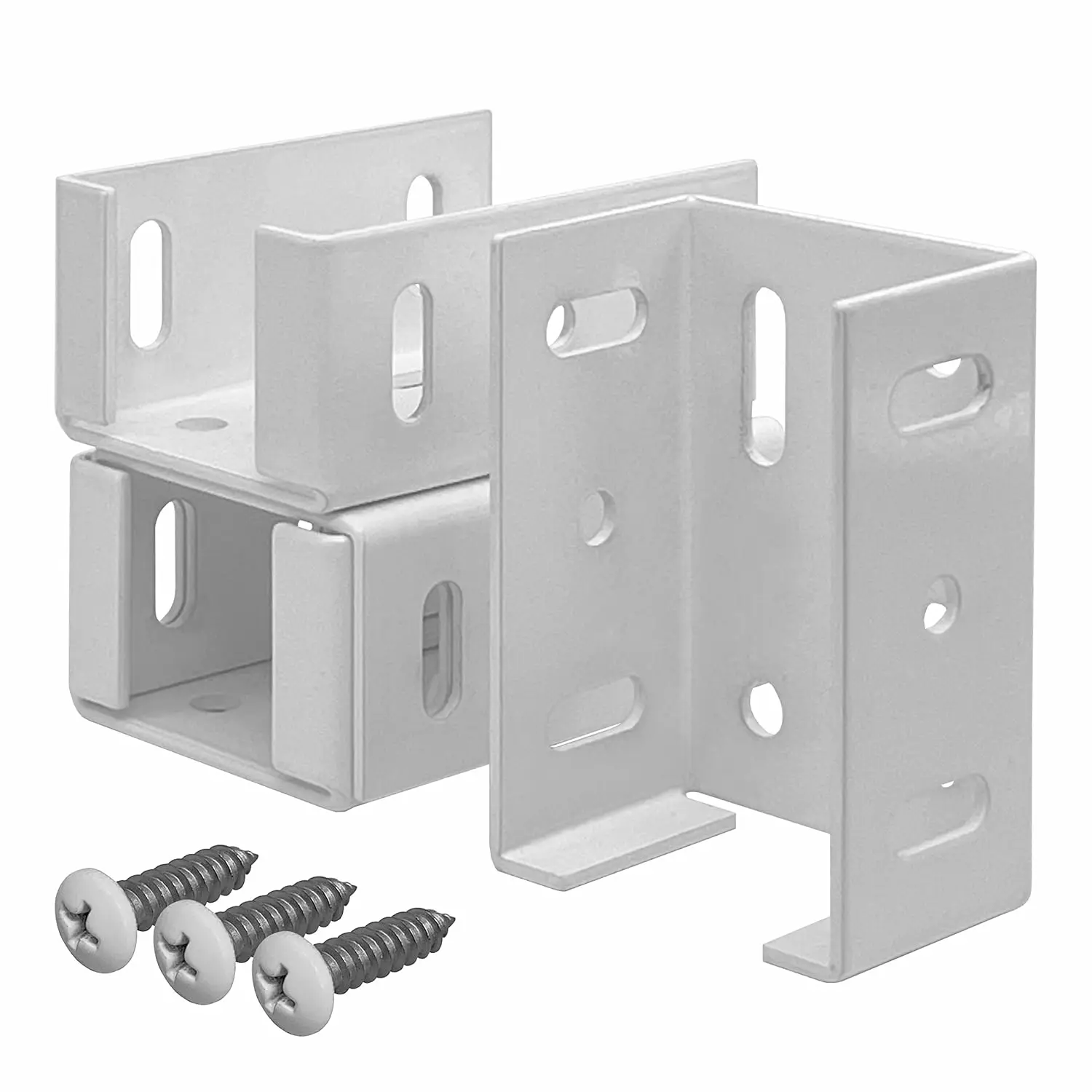 Heavy Duty Aluminum Fence Bracket for Vinyl Fencing Panel to Post Connection, Fits 2-3/4" Rails, 4 Pack with Screws
Heavy Duty Aluminum Fence Bracket for Vinyl Fencing Panel to Post Connection, Fits 2-3/4" Rails, 4 Pack with Screws
